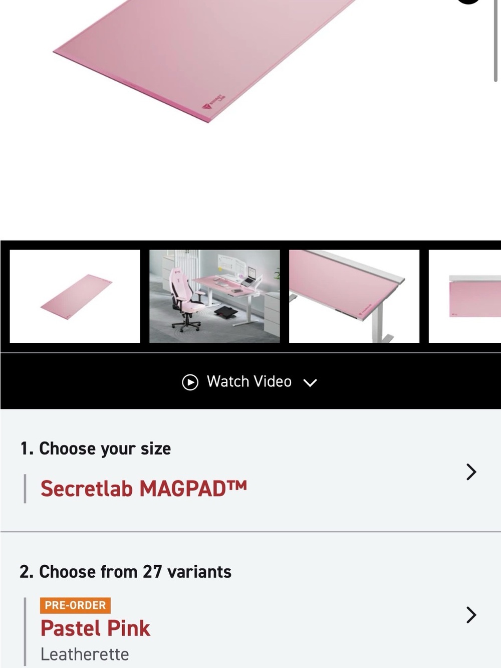 Secret Lab Pastel Pink Desk Mat - Picture 2 of 3